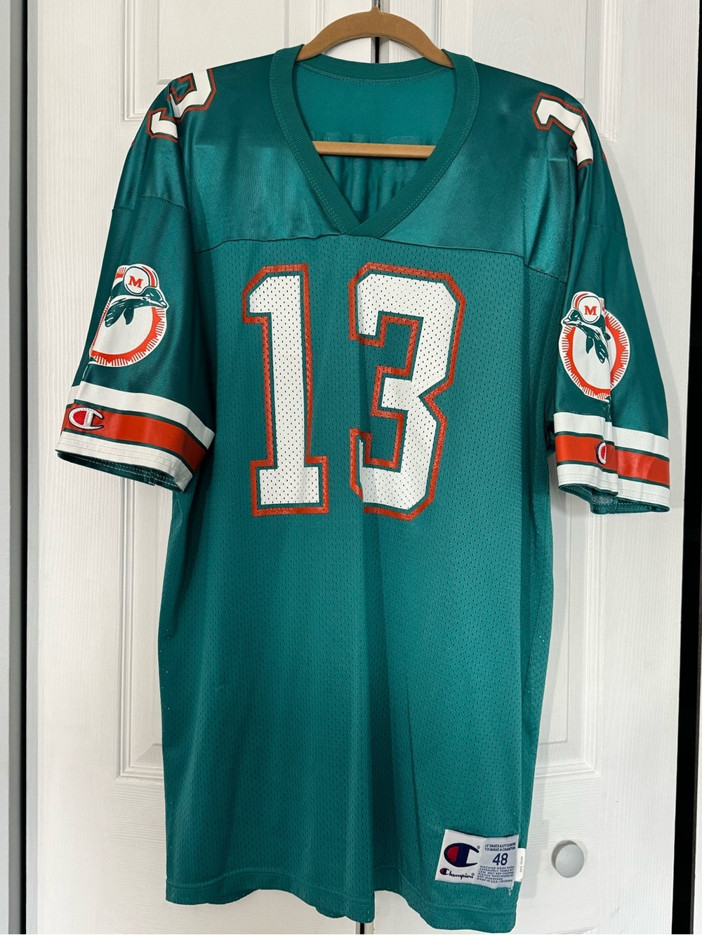 MIAMI DOLPHINS Dan Marino 13 Vintage Football Jersey Aqua Green Mesh size 48